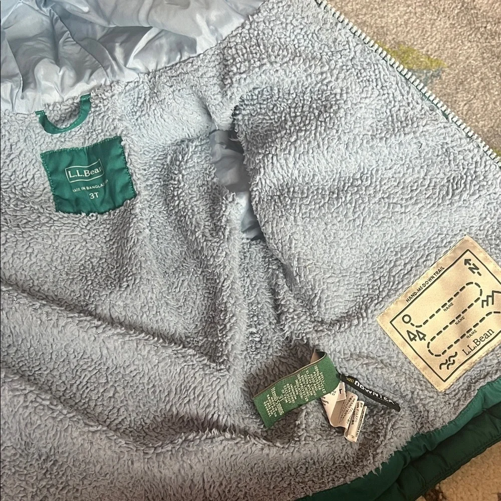 L.L. Bean Kids Teal Puffer Coat 3T
